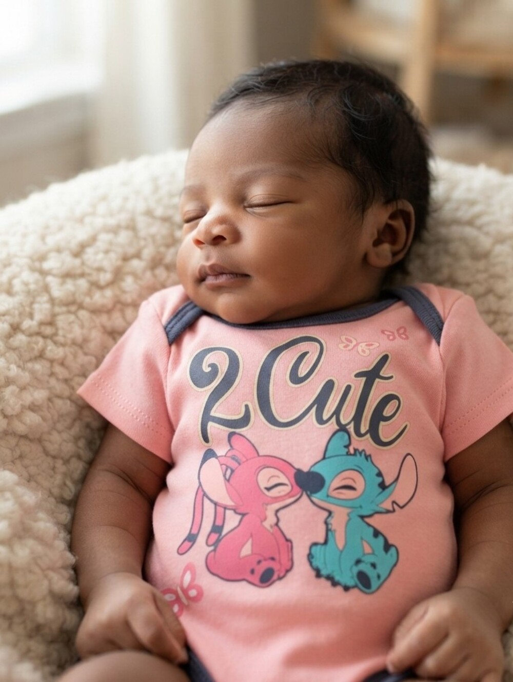 Disney 0-3M Adorable Pink and Blue Kids One Piece